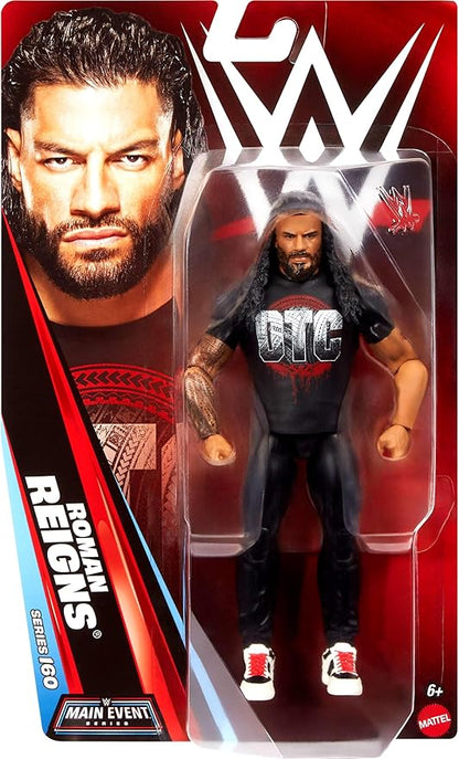 Mattel WWE Roman Reigns Action Figure, Main Event Series #160, 6-inch Collectible Superstar