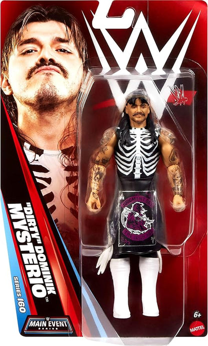 Mattel WWE “Dirty” Dominik Mysterio Action Figure, Main Event Series #160, 6-inch Collectible Superstar