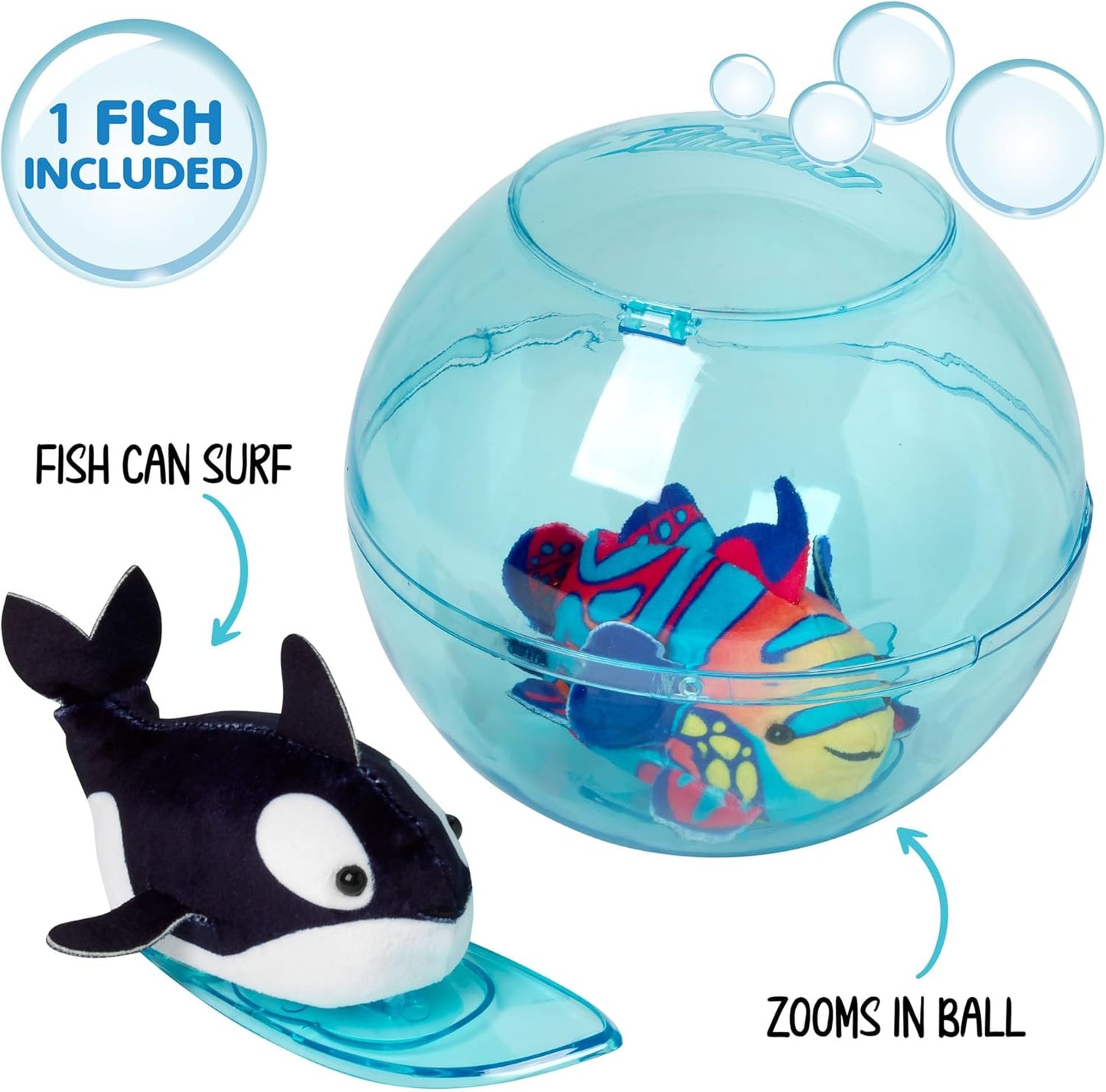 John Adams | Zhu Zhu Pets | Zhu Zhu Aquarium Bubble Ball & Surfboard Starter Playset WITH Fish