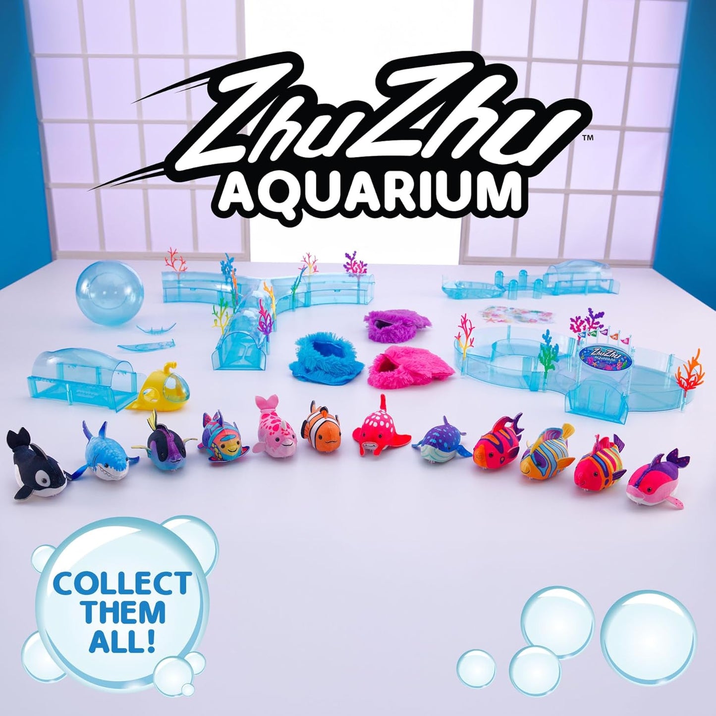 John Adams | Zhu Zhu Pets | Zhu Zhu Aquarium Bubble Ball & Surfboard Starter Playset WITH Fish