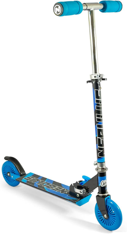 Ozbozz Nebulus Kids Scooter - Black and Blue - Chrome Finish