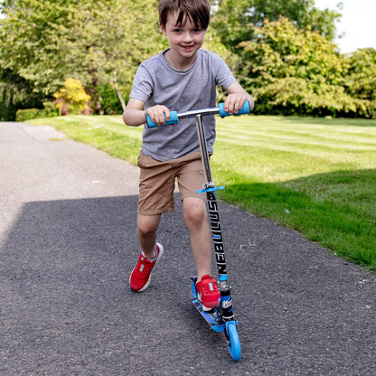 Ozbozz Nebulus Kids Scooter - Black and Blue - Chrome Finish