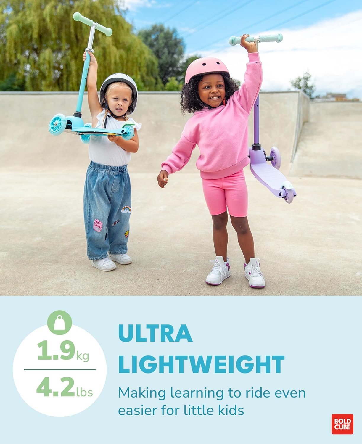 BOLDCUBE Teeny | 3 Wheel Mint Scooter for Kids & Toddlers