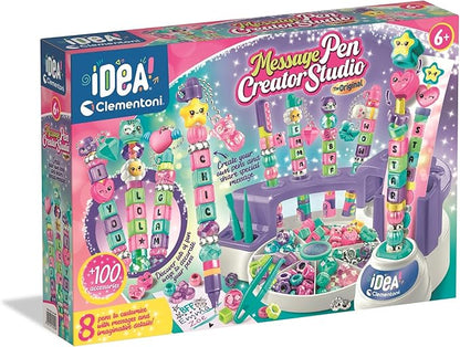 Clementoni The Message Pens – Customise Colourful Pens with Beads, Stickers and Letters for Kids 6+