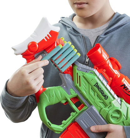 Nerf DinoSquad Rex-Rampage Motorised Dart Blaster, T-Rex Dinosaur Design