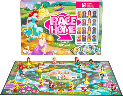 Disney Princess Official Race Home Board Game, Play With 16 Princesses Including Ariel, Cinderella, Jasmine