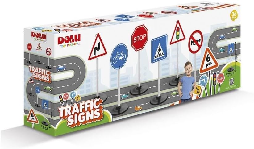 Dolu 6 Piece Traffic Signs Play Set