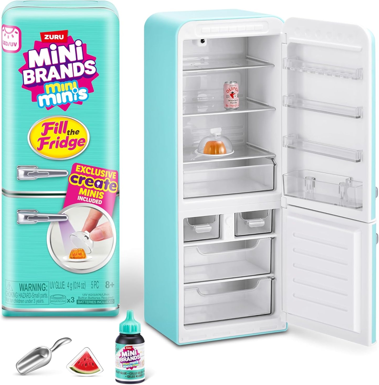 Mini Brands Fill The Fridge Playset w/UV Light by ZURU, Collectibles, DIY, Resin
