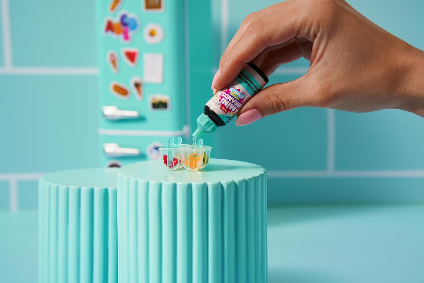 Mini Brands Fill The Fridge Playset w/UV Light by ZURU, Collectibles, DIY, Resin