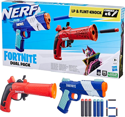 Nerf Fortnite Dual Pack Includes 2 Fortnite Blasters and 6 Nerf Elite Darts