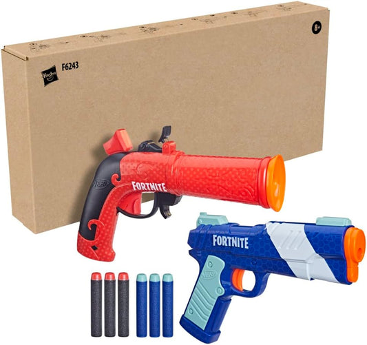 Nerf Fortnite Dual Pack Includes 2 Fortnite Blasters and 6 Nerf Elite Darts