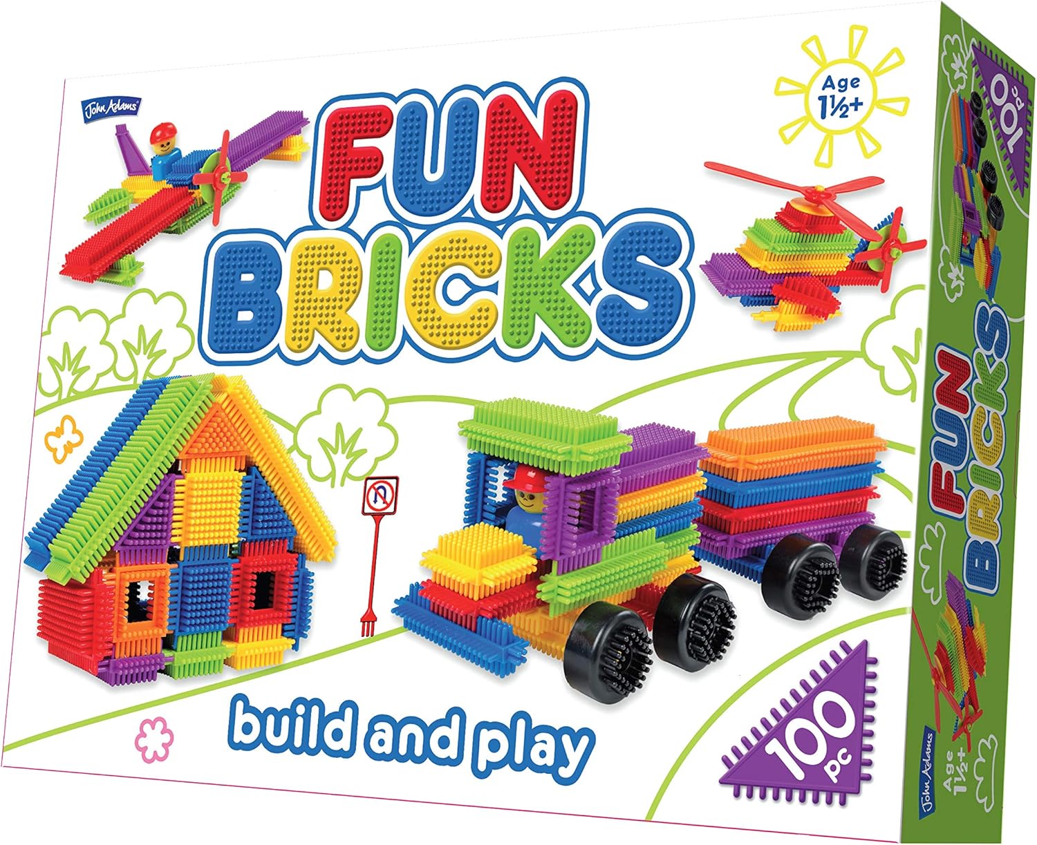 John Adams | Fun Bricks 100 Piece Set: Build and play | Preschool Buil ...