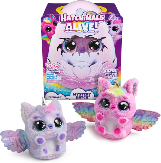 Hatchimals Alive, Mystery Hatch Pufficorn, Surprise Interactive Toy and Egg with Mist