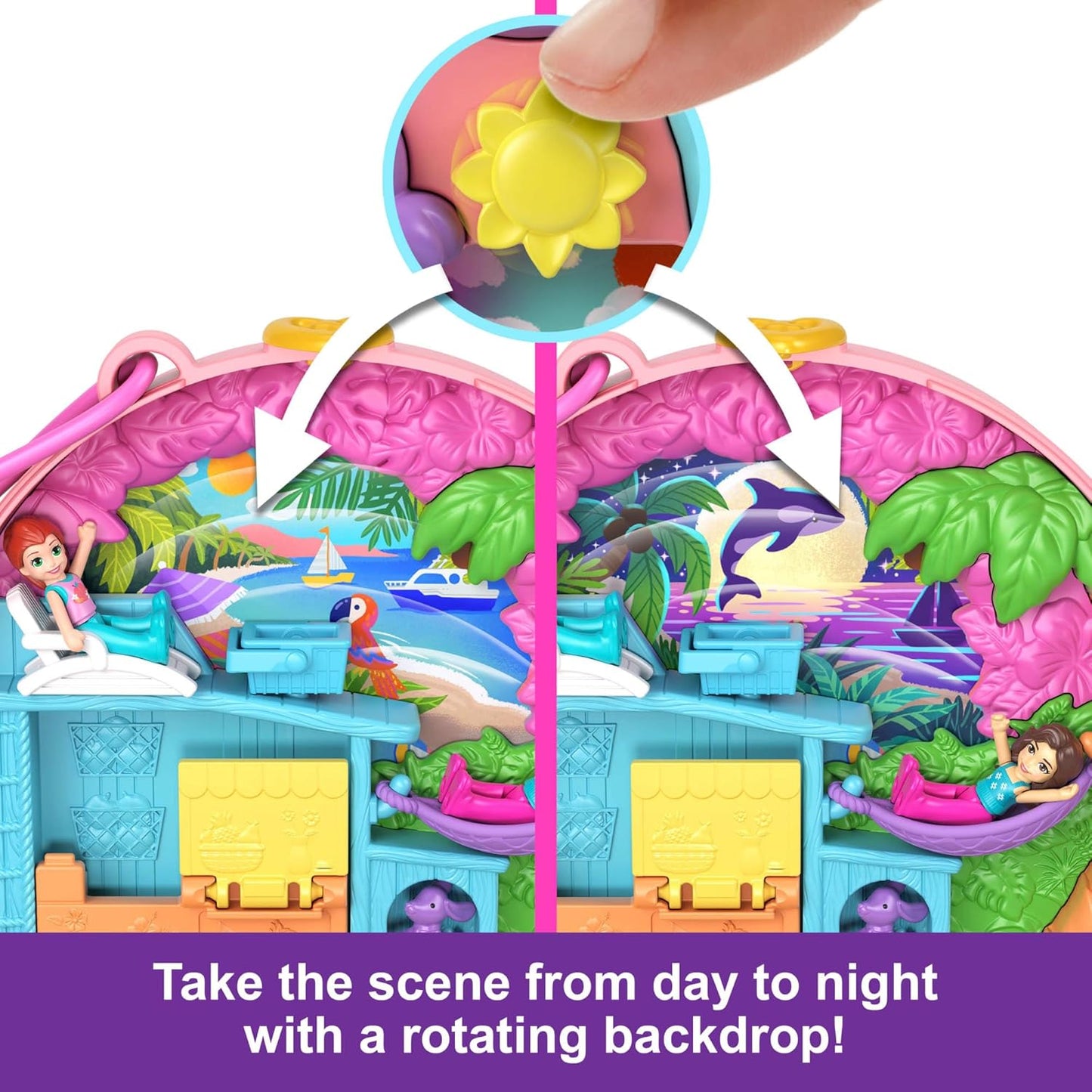 Polly Pocket Dolls and Playset, Adventure Moped Compact (HWN98)