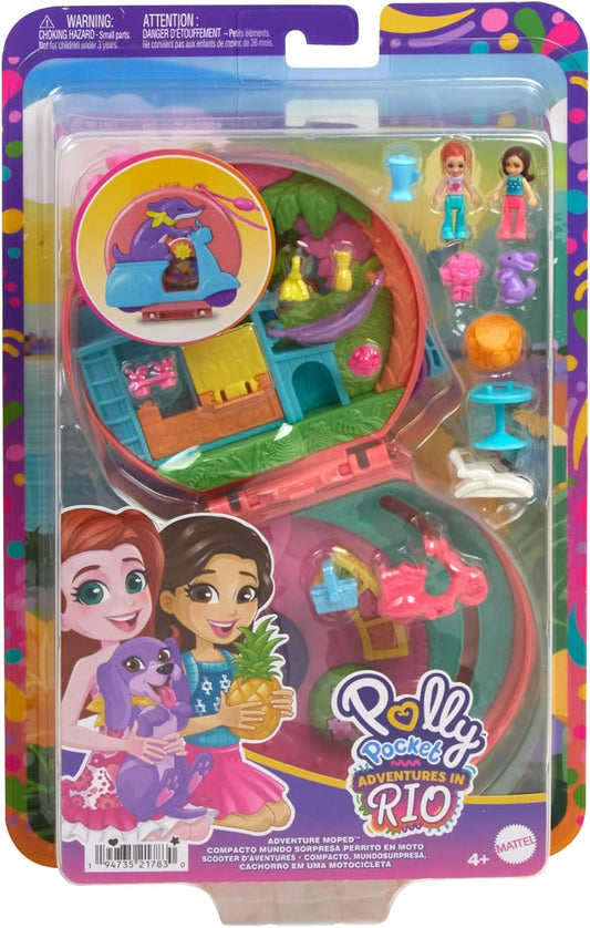 Polly Pocket Dolls and Playset, Adventure Moped Compact (HWN98)