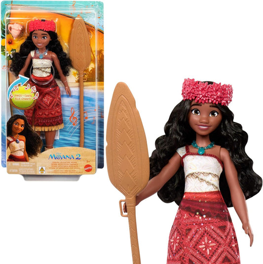 Mattel Disney Moana 2 Singing Adventure Moana Doll with Signature Outfit (JBT37) 