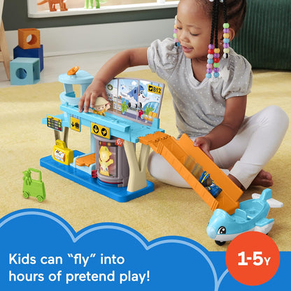Fisher-Price Little People Toddler Toy Everyday Adventures Airport Playset (JFW61)