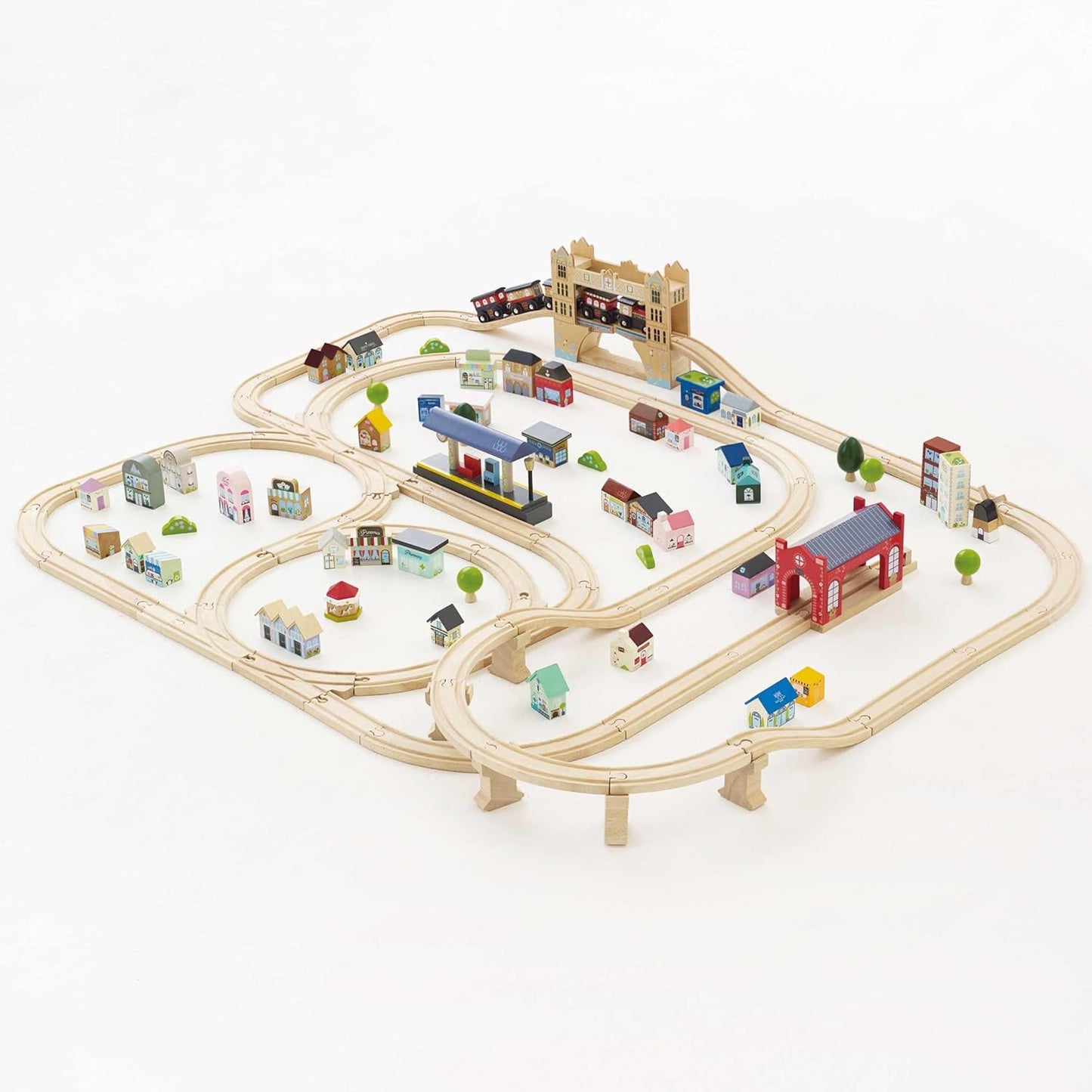 Le Toy Van Wooden London City 120 Piece Train Set