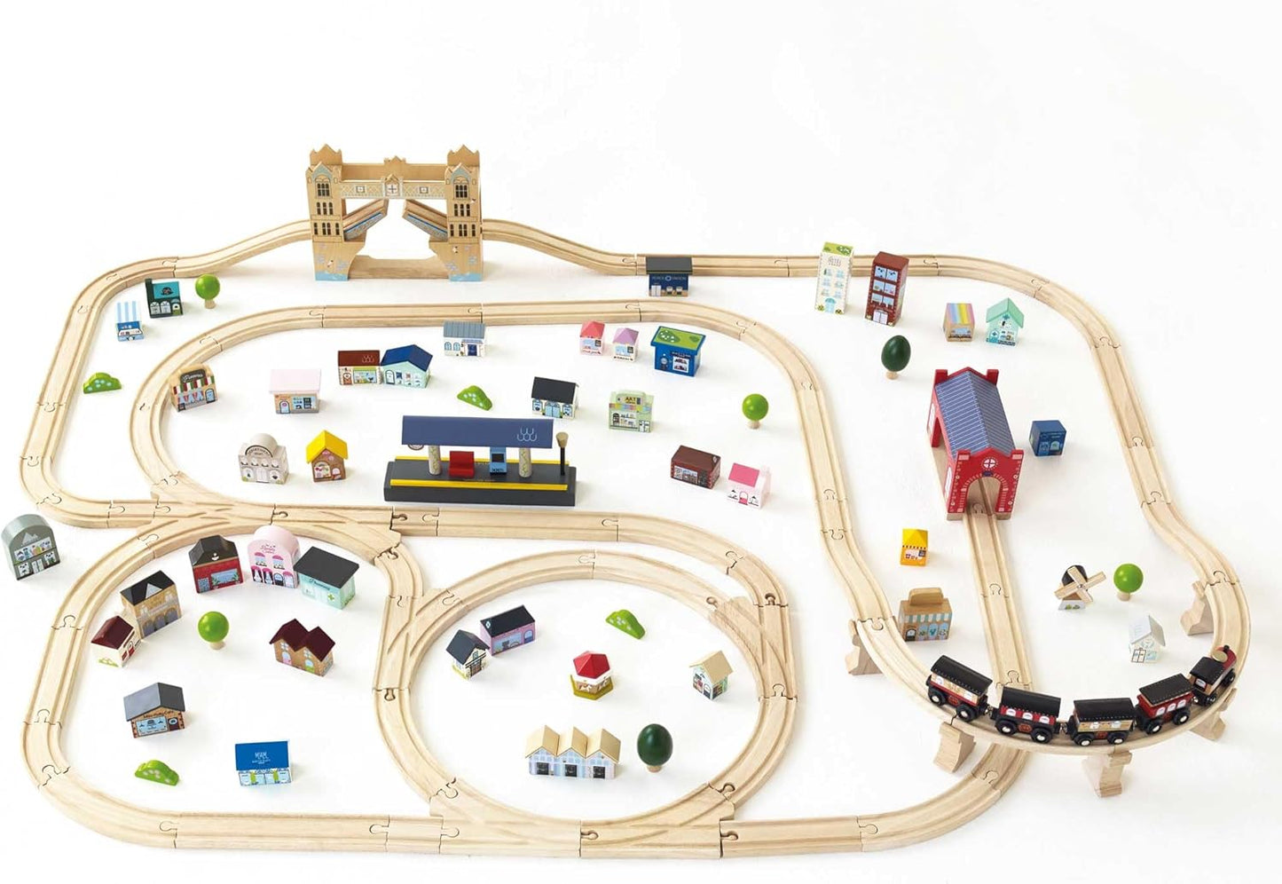 Le Toy Van Wooden London City 120 Piece Train Set