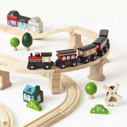 Le Toy Van Wooden London City 120 Piece Train Set