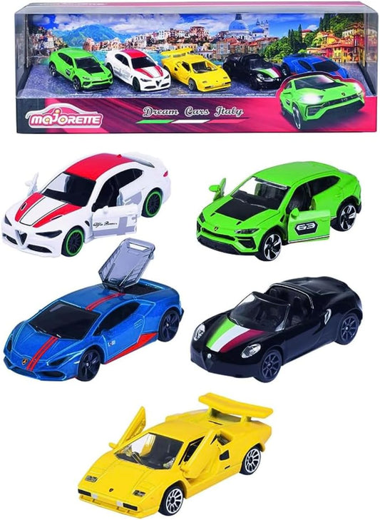 Majorette Dream Cars Italy Pack 5 Cars Set - Scale 1:64