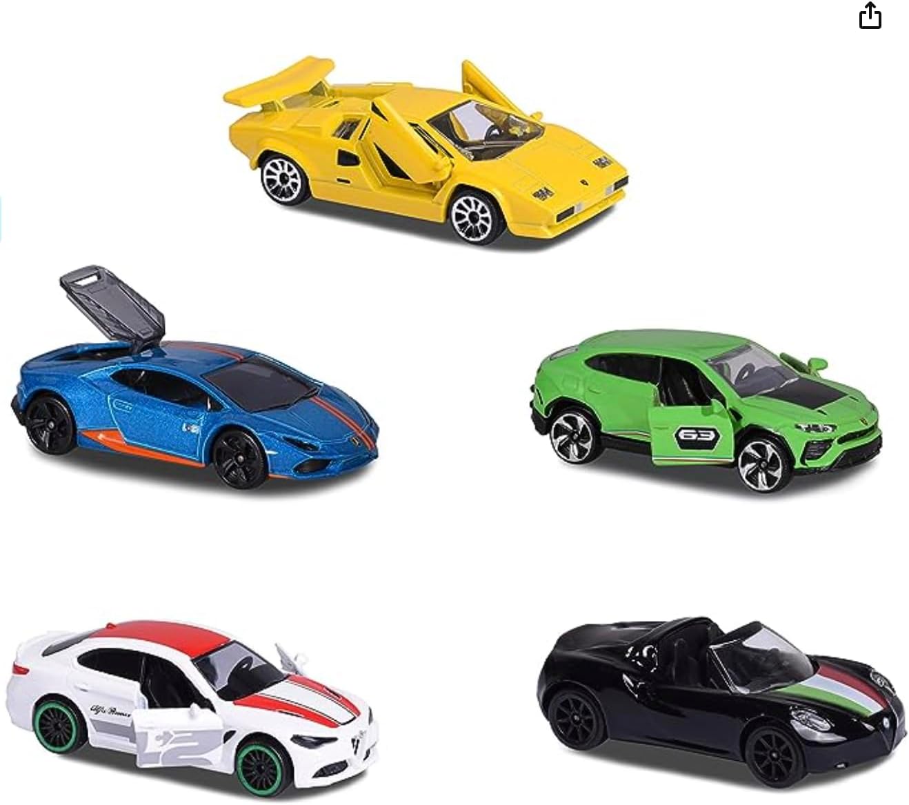 Majorette Dream Cars Italy Pack 5 Cars Set - Scale 1:64