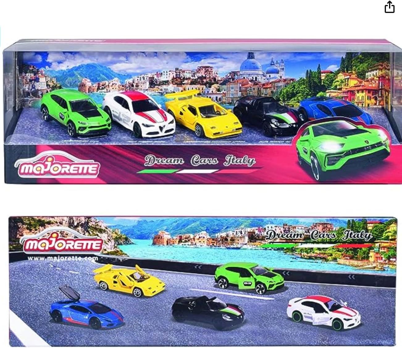 Majorette Dream Cars Italy Pack 5 Cars Set - Scale 1:64