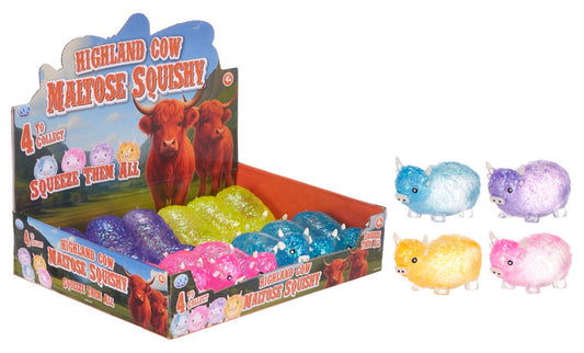 Sugar Maltose Squishy Highland Cow - Stress Relief Toy For Kids - Single Pack