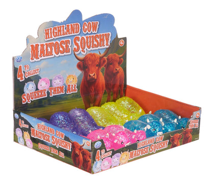 Sugar Maltose Squishy Highland Cow - Stress Relief Toy For Kids - Single Pack