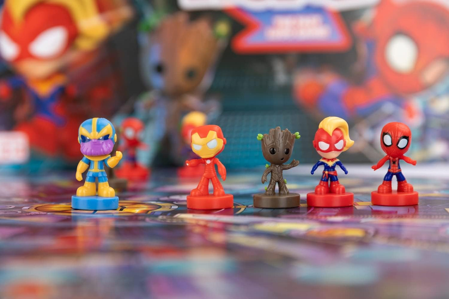 Marvel Race Home Board Game, The Fast Ludo Game! Includes 16x 3D Superheroes And 1x Thanos Playing Piece