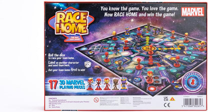 Marvel Race Home Board Game, The Fast Ludo Game! Includes 16x 3D Superheroes And 1x Thanos Playing Piece
