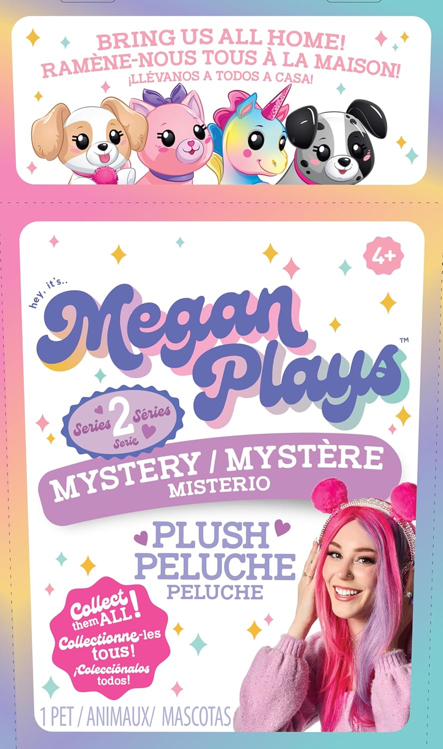 Megan Plays Plush Toy, Basic Fun, 03352, Cute Animal Plush Toys, Mystery Box