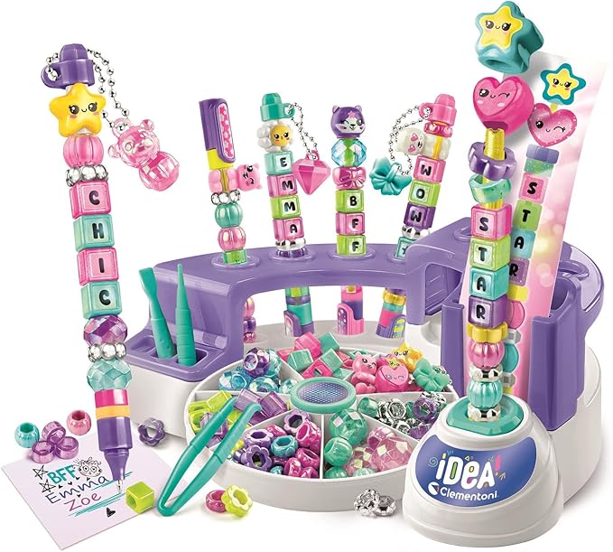Clementoni The Message Pens – Customise Colourful Pens with Beads, Stickers and Letters for Kids 6+