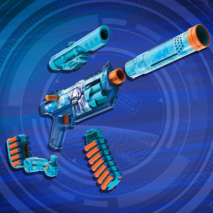 Nerf Loadout FrostFusion Blaster, 4 Interchangeable Attachment Accessories, 30 Nerf N1 Darts