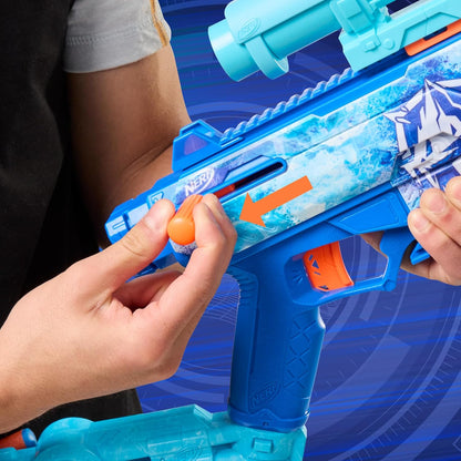 Nerf Loadout FrostFusion Blaster, 4 Interchangeable Attachment Accessories, 30 Nerf N1 Darts