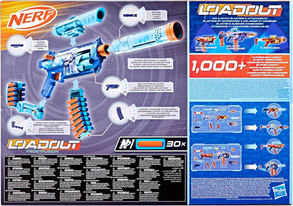 Nerf Loadout FrostFusion Blaster, 4 Interchangeable Attachment Accessories, 30 Nerf N1 Darts