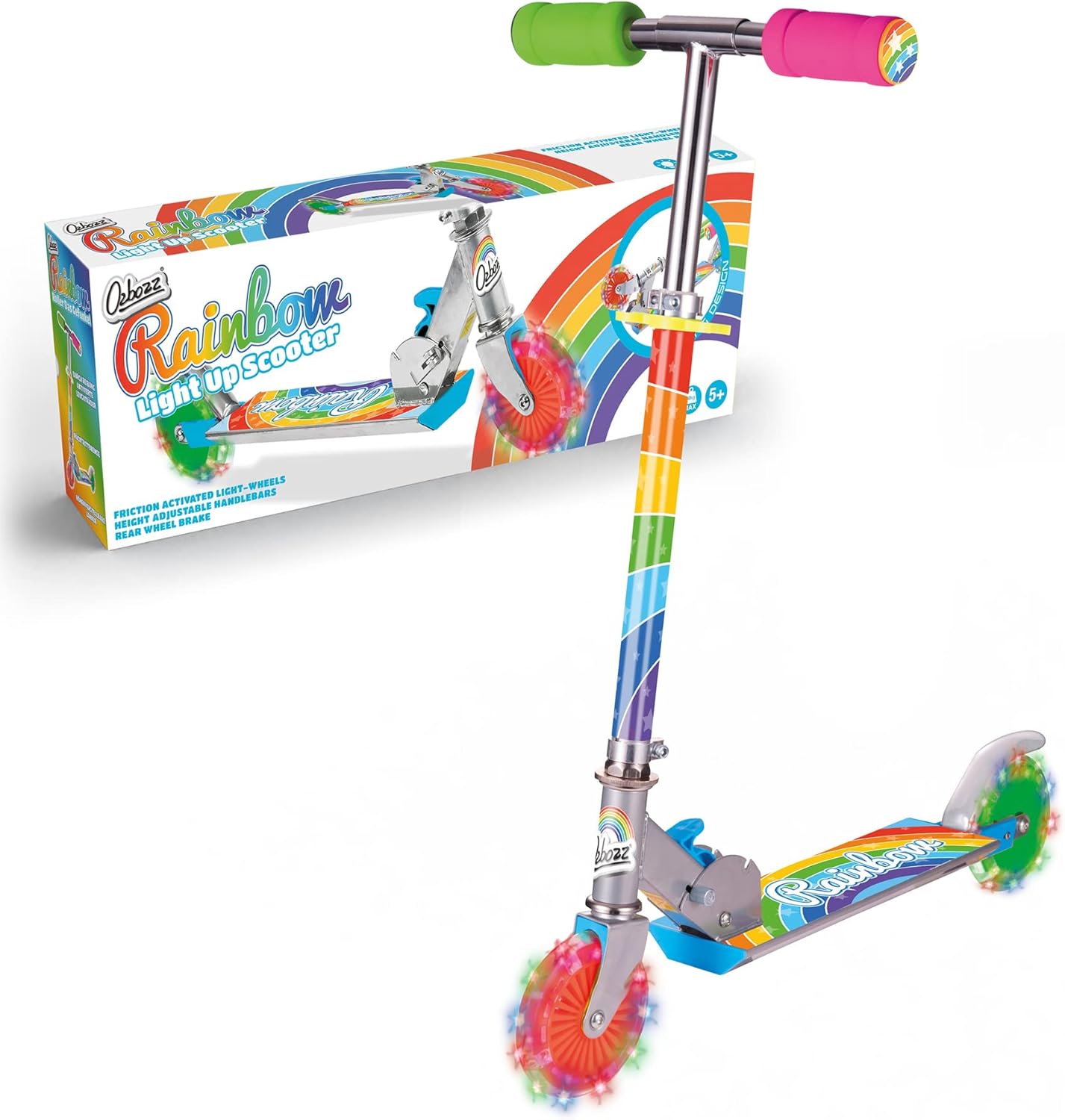 Ozbozz Rainbow Scooter with Flashing Wheels