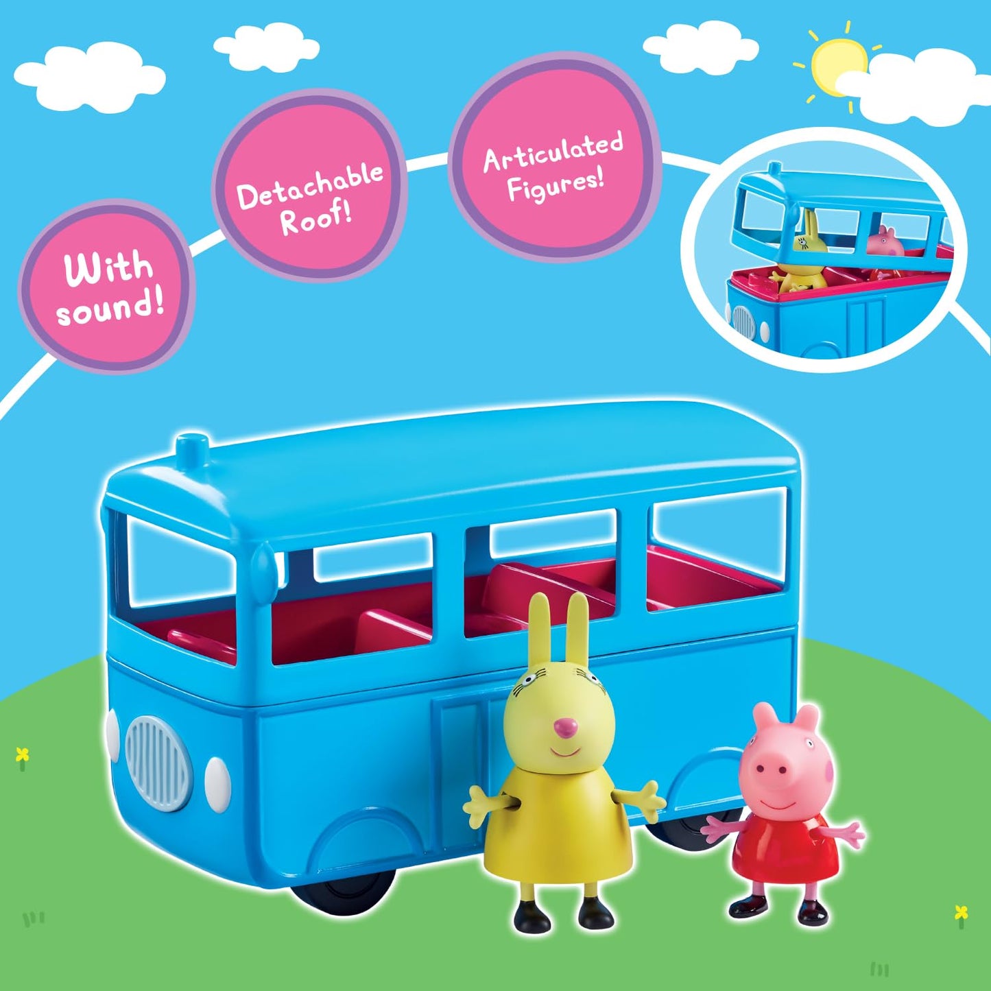 Peppa Pig Peppa's School Bus Playset with Sound Effects