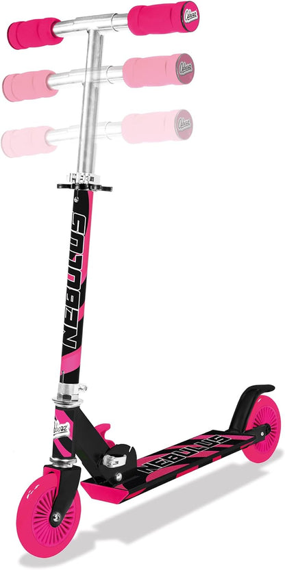 Ozbozz Nebulus Adjustable Scooter: Pink & Black - Kids Two Wheel Scooter