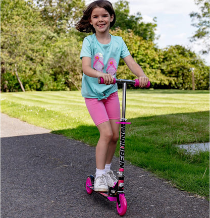 Ozbozz Nebulus Adjustable Scooter: Pink & Black - Kids Two Wheel Scooter
