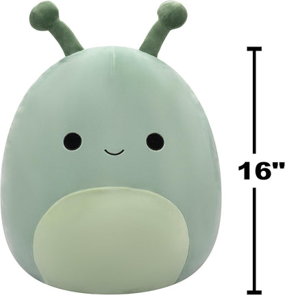 Original Squishmallows 16-Inch Preeto the Olive Green Slug Soft Cuddly Plush
