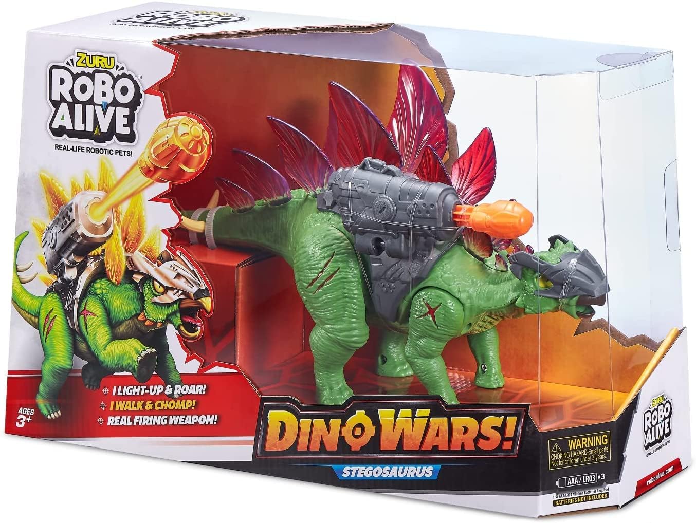 Robo Alive Dino Wars Raptor Stegosaurus Toy