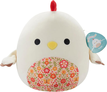 Squishmallows Original 12-Inch - Todd the Beige Rooster with a Floral Belly