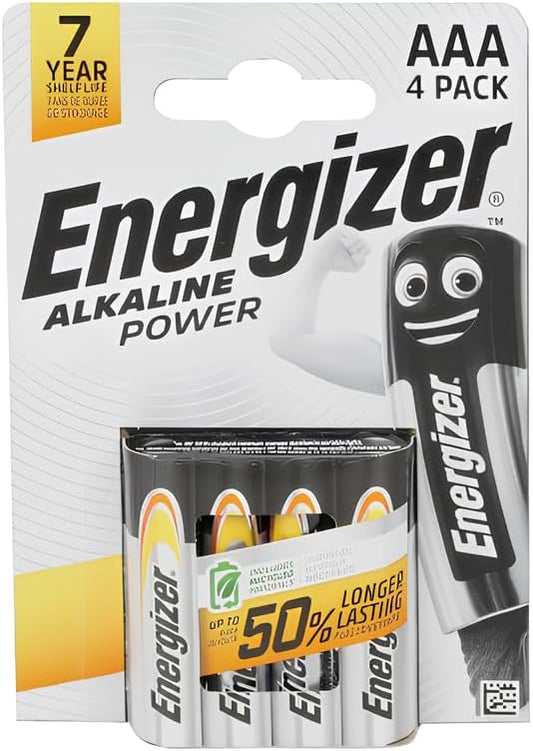 Energizer Alkaline Power AAA Batteries, 4 Pack