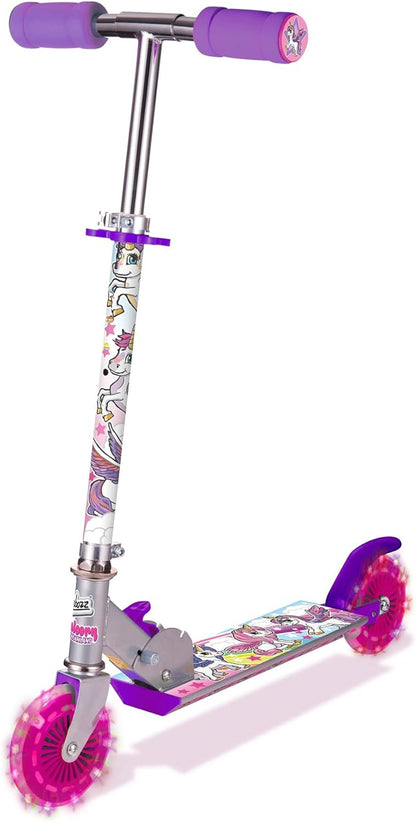 Ozbozz Dreamland Adjustable Light-Up Scooter: Unicorn - Kids Two Wheel Scooter,