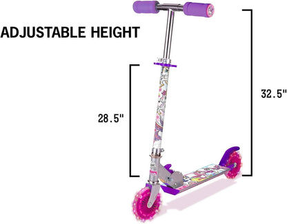 Ozbozz Dreamland Adjustable Light-Up Scooter: Unicorn - Kids Two Wheel Scooter,