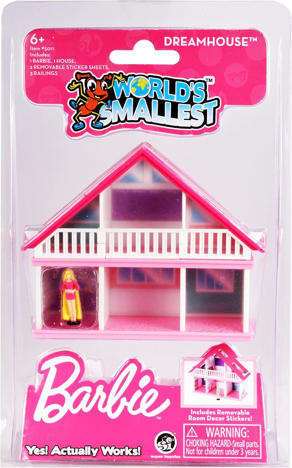 Worlds Smallest | Barbie Dreamhouse, Includes Removable Room Decor Stickers